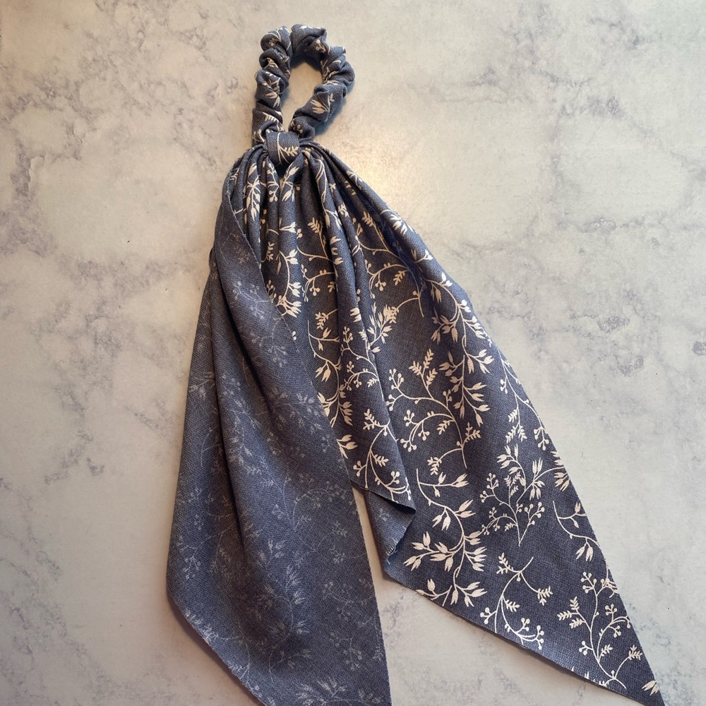 Floral Gray Hair Scarf